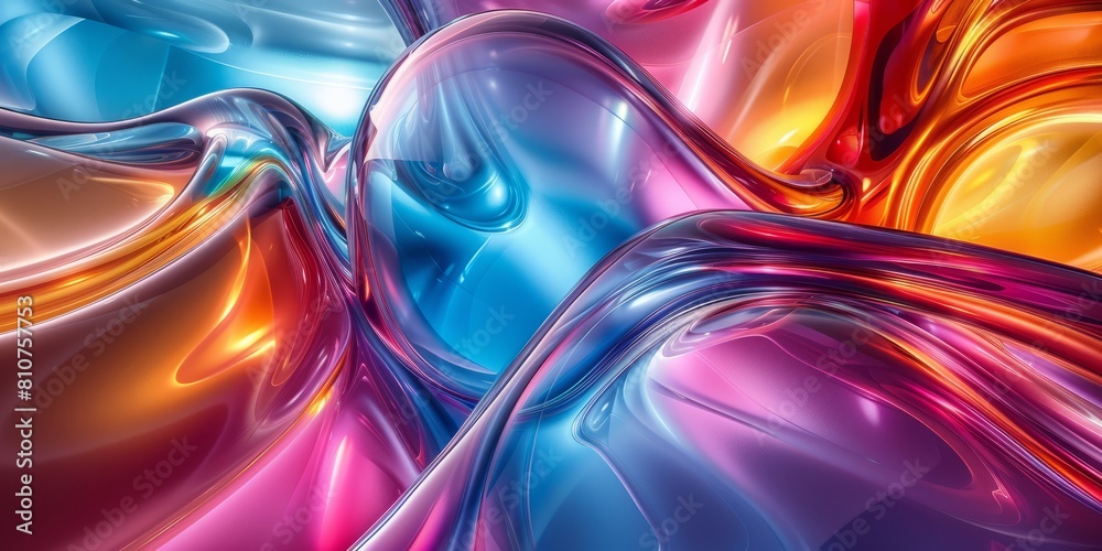 Colorful Glass 3D Object, abstract wallpaper background
