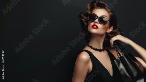 Elegant Woman with Stylish Sunglasses photo