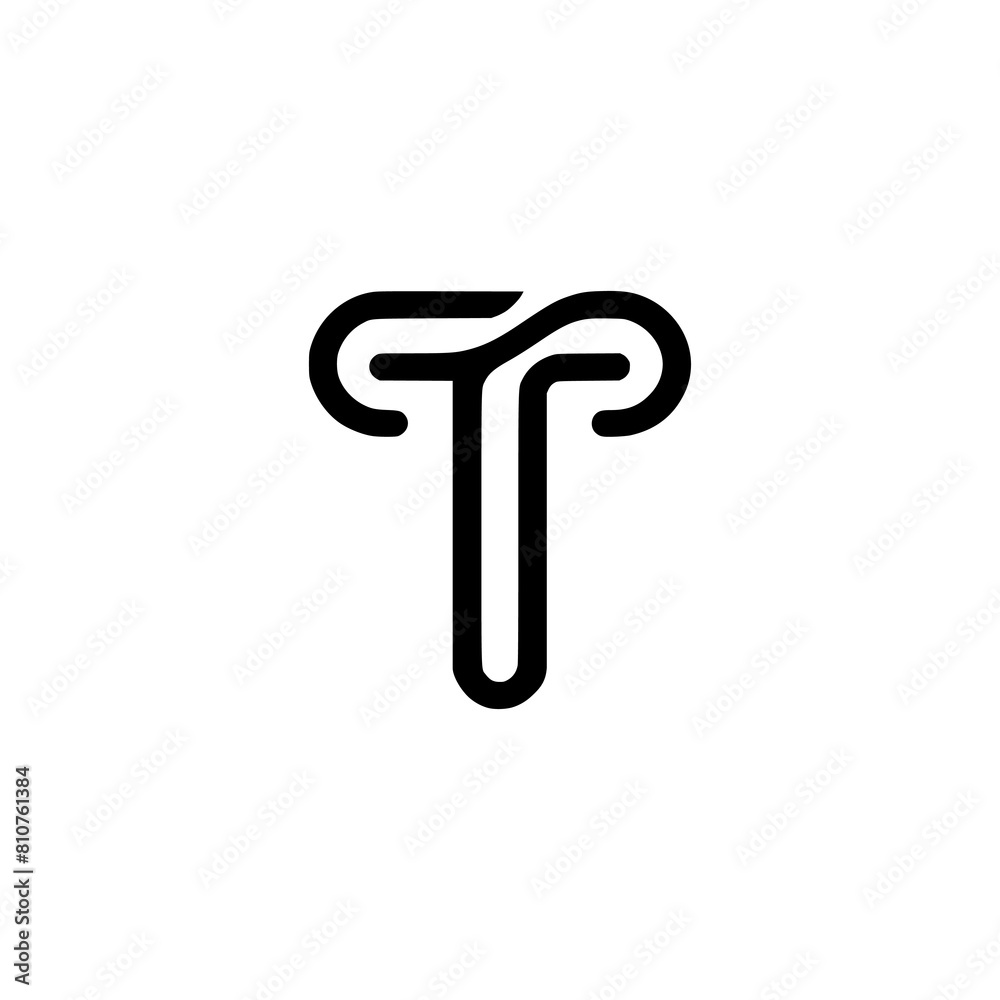 letter T curved line logo vector illustration template design letter T curved line logo vector illustration template design