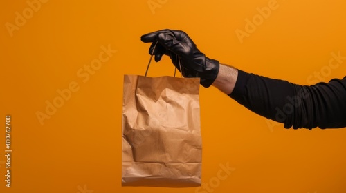 Hand Holding a Brown Bag photo