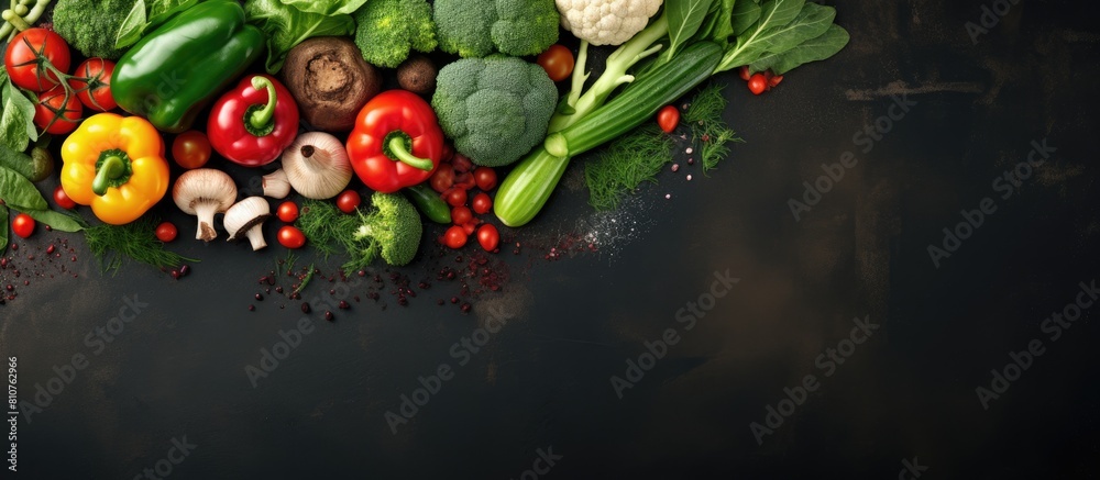 Top view of a vegetable concept with copy space image Top view of a vegetable concept with copy space image