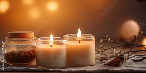 scented candle light aroma burning glasses relax.