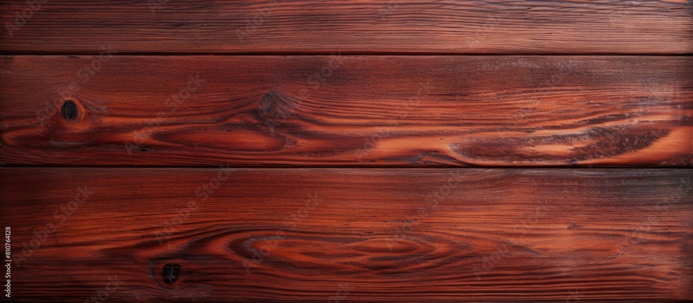 View from above of an old wooden table with a natural dark red wood texture background surface that features an intricate natural pattern Copy space image View from above of an old wooden table with a natural dark red wood texture background surface that features an intricate natural pattern Copy space image