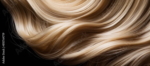 Blonde hair texture shining against a black backdrop An abstract fashion background with room for a copy space image