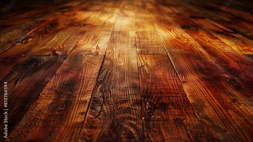 Obraz premium Broad panorama of old hardwood oak, with rich browns and golden grain patterns, brought to life with ideal studio lighting