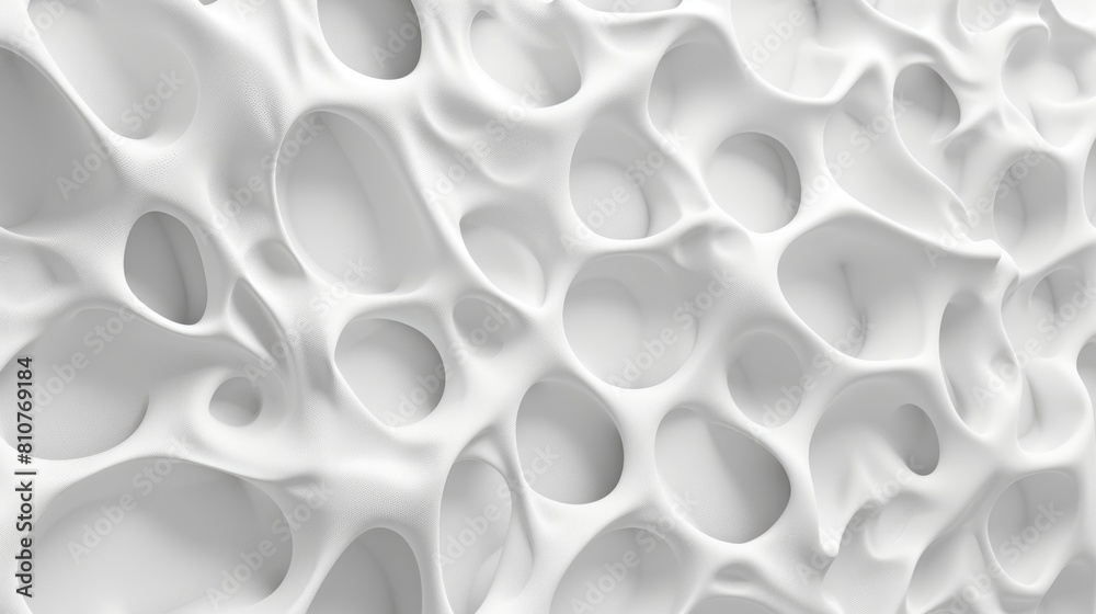 White geometric 3D background ornament of volumetric shape