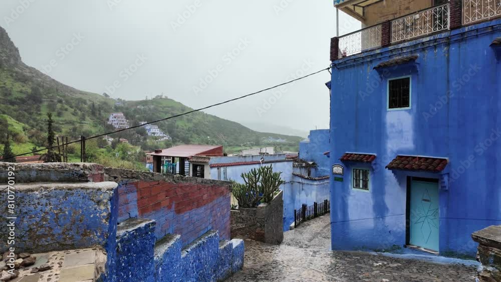 Blue city of Chefchaouen city in the Rif Mountains of northwest Morocco Blue city of Chefchaouen city in the Rif Mountains of northwest Morocco