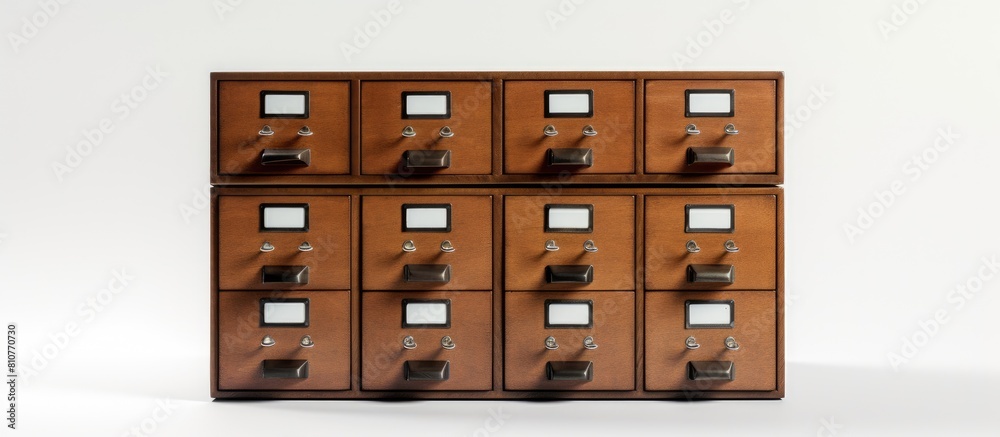 An image of an aged rolodesk file with a white background giving plenty of space for additional content or design elements An image of an aged rolodesk file with a white background giving plenty of space for additional content or design elements