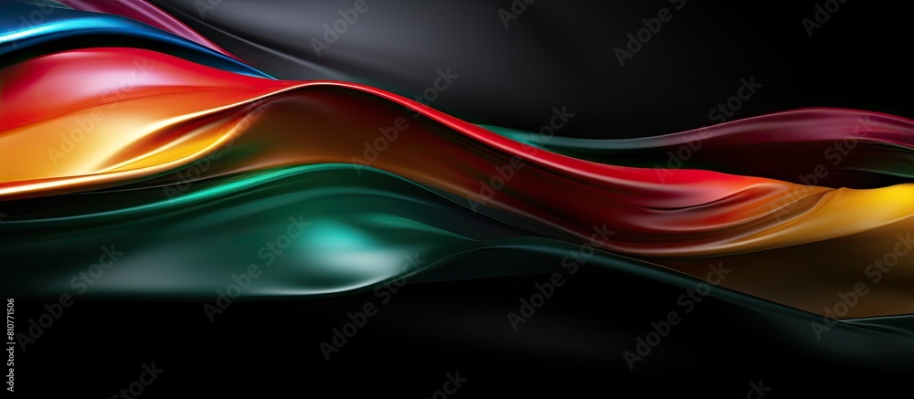 Abstract copy space image of a colorful flag on a black background representing the celebration of African American History Month Abstract copy space image of a colorful flag on a black background representing the celebration of African American History Month