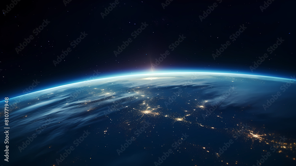 Panoramic view of Earth from space