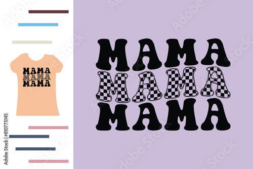 checkered mama t shirt design