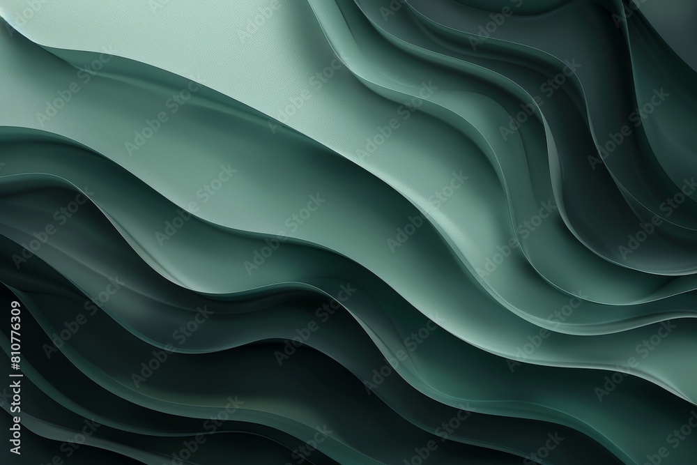 Flowing abstract waves of green and black Flowing abstract waves of green and black