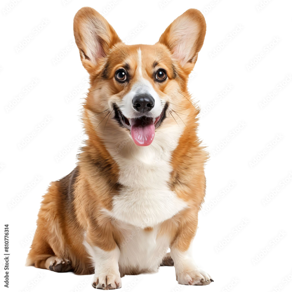 Corgi with Its Characteristic Short Legs die cut PNG Style Isolated on White and Transparent Background