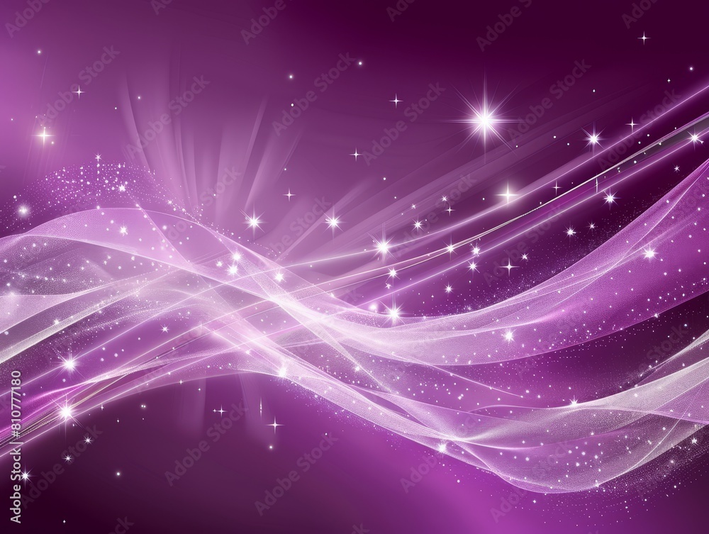 Sparkling cosmic background with shimmering stars and glowing waves