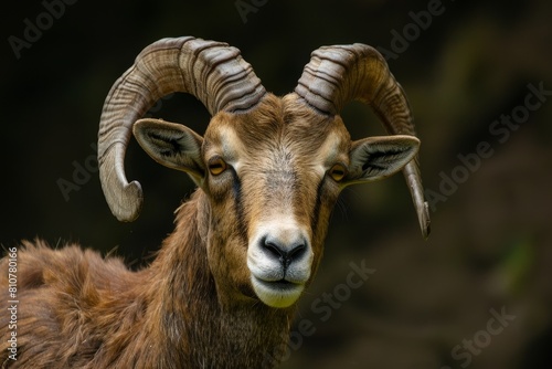 Close-up portrait of a majestic mountain goat