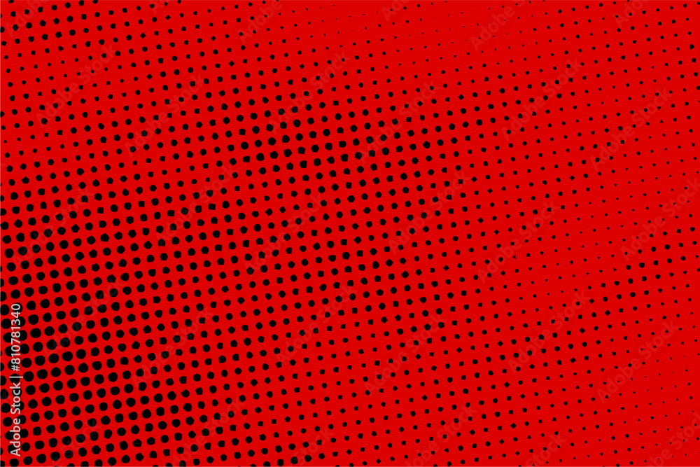 Dotted halftone pattern on red black background. Abstract retro pop art ...