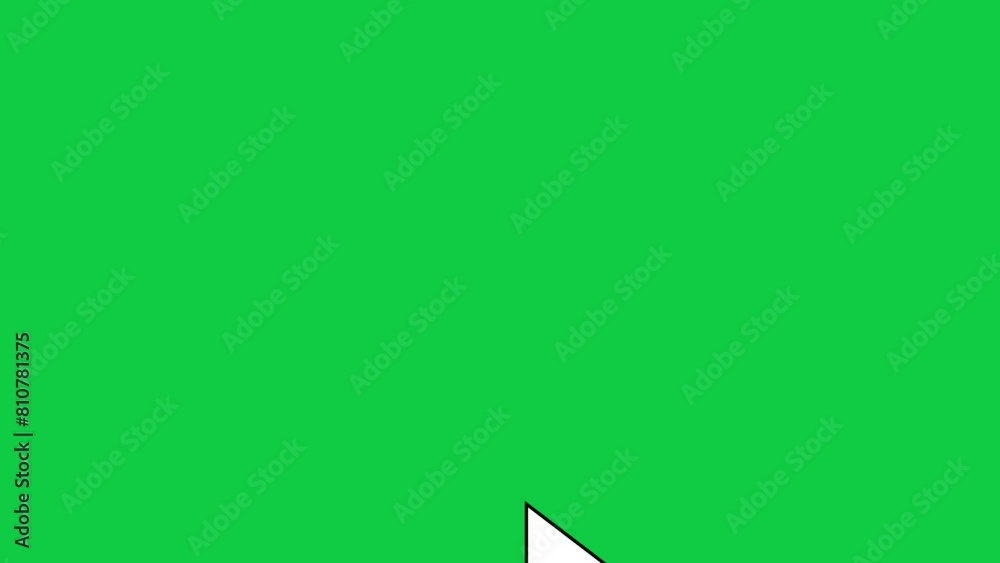 Mouse two pointer cursors click symbol wave press moving animation on chroma key green screen alpha channel background