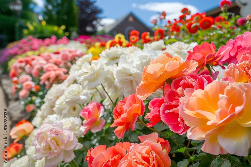 Vibrant floral display in a garden