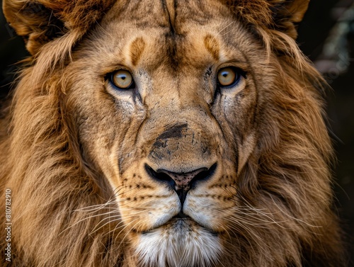 close-up portrait of a majestic lion