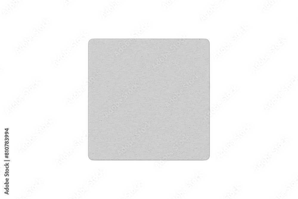 Empty blank square textured coaster Mock up isolated on white background. empty blank cardboard beermat, top view.3d rendering. Empty blank square textured coaster Mock up isolated on white background. empty blank cardboard beermat, top view.3d rendering.