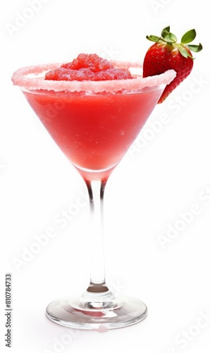 AI generated illustration of a strawberry drink in a glass