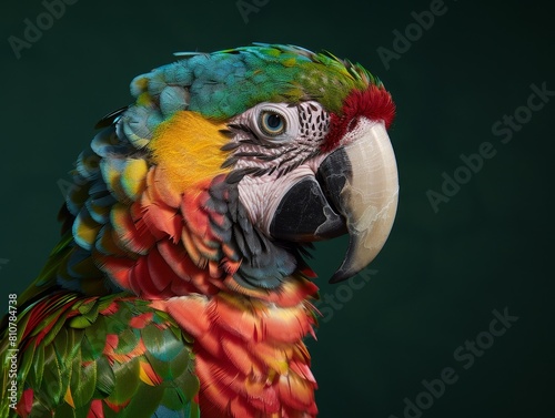 Colorful parrot with vibrant feathers and striking features