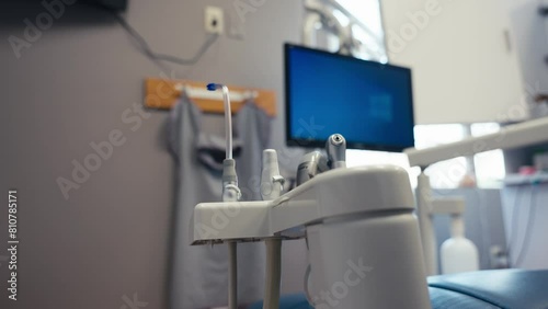 dental teeth cleaning tools used by a dental hygienist photo