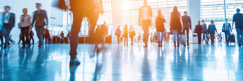 defocused moving people background defocused moving people background