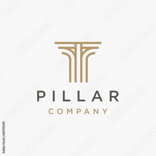 Abstract minimalist corporate pillar logo icon vector on white background