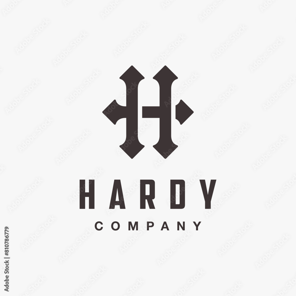 Bold monogram letter H logo icon vector on white background Bold monogram letter H logo icon vector on white background