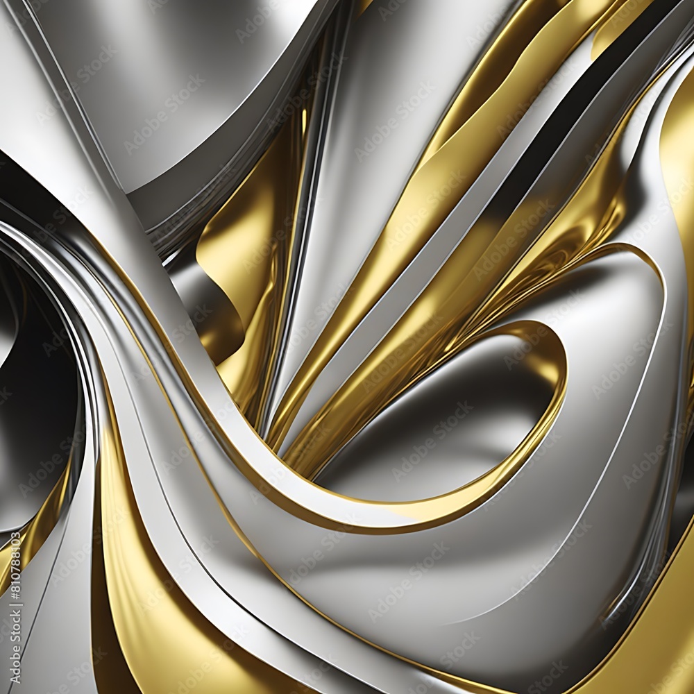 waves abstract background with gold and gray color for wallpapers