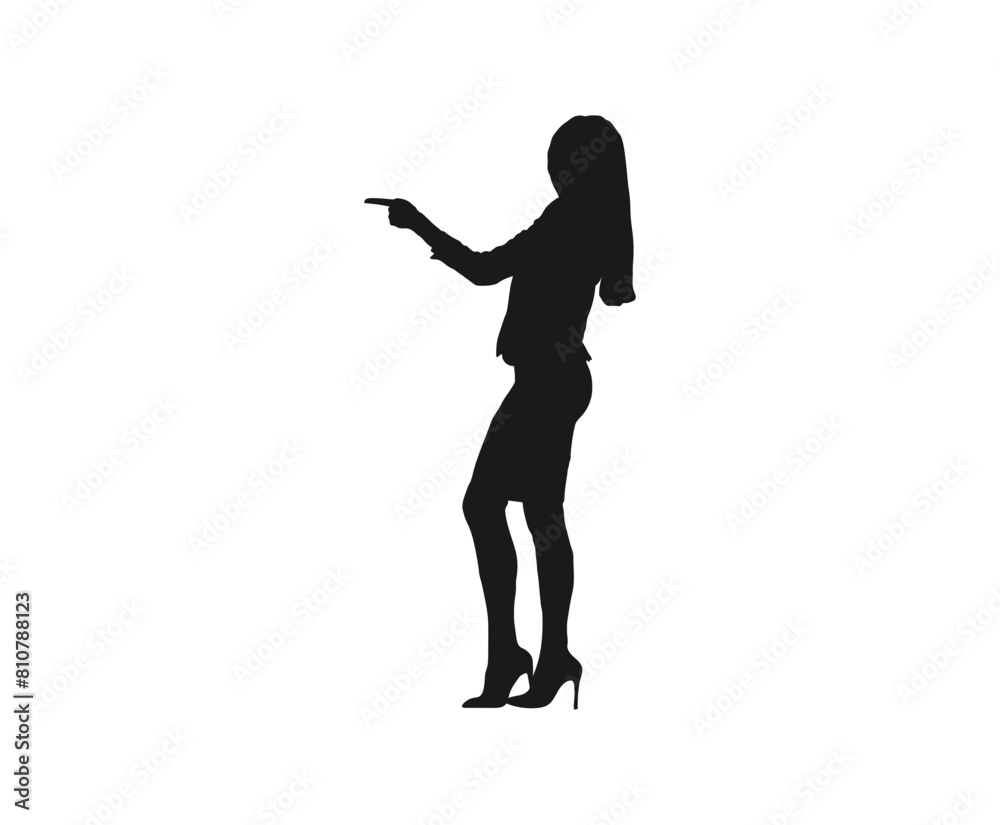 Business Women silhouette. business woman silhouette vector illustration isolated. vector business woman black silhouette walk step forward full length. black color isolated on white background.