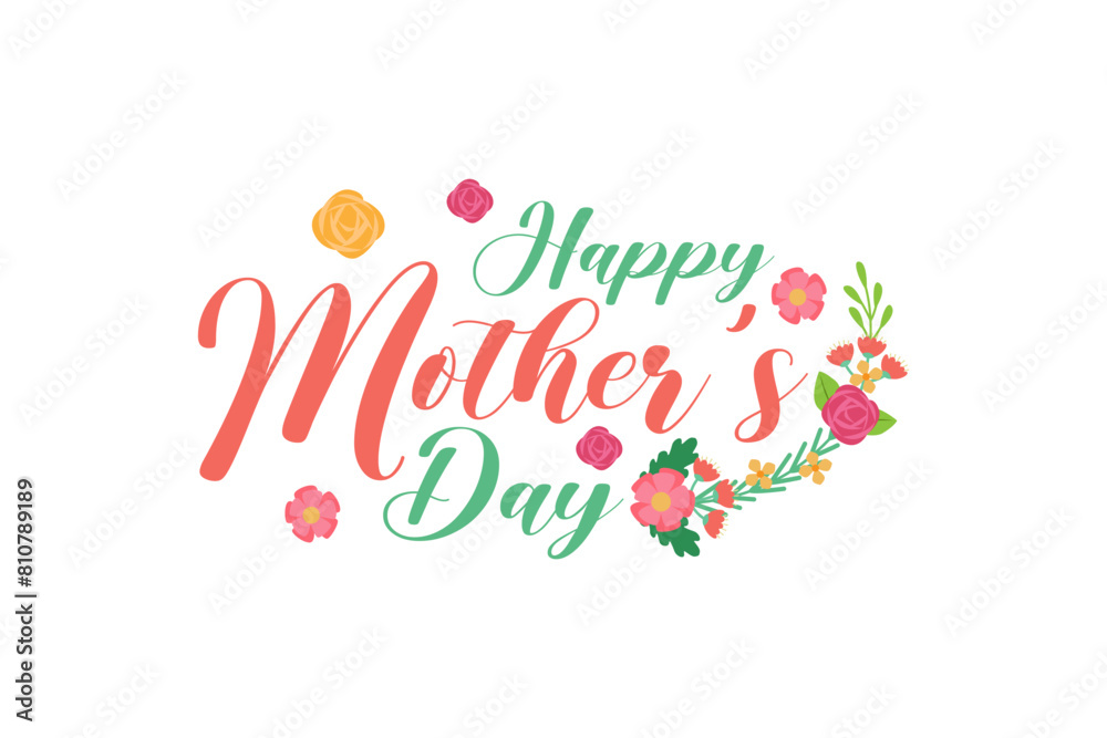 Happy Mother Days Text Typography background abstract logo design icon element vector	