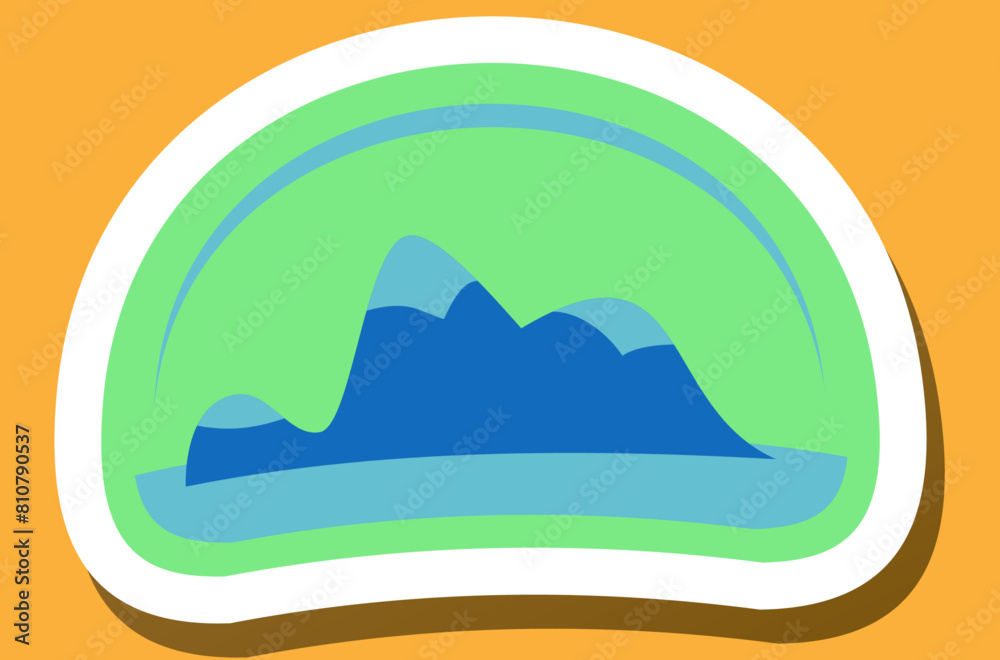 oval logo emblem with mountains