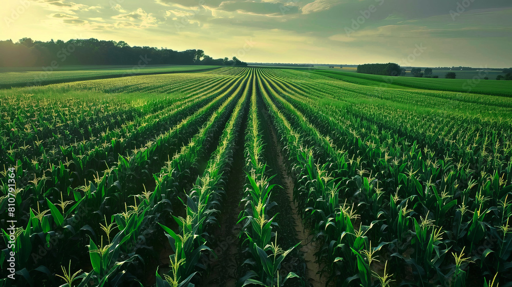 A corn farm in the morning, field farms 