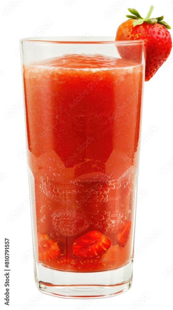 A Glass Delicious Strawberry Smoothie with Fresh Mint A Glass Delicious Strawberry Smoothie with Fresh Mint