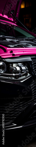 Controlled studio lighting accentuates the precision of the customized intake manifold in high-performance vehicles