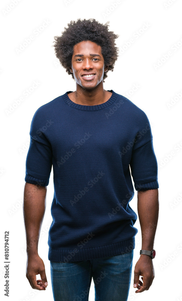 Afro american man over isolated background with a happy and cool smile on face. Lucky person. Afro american man over isolated background with a happy and cool smile on face. Lucky person.