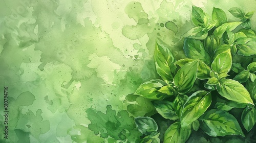 With a watercolor touch, Basil Leaves wallpaper showcases fragrant green leaves blanketing the ground. Their pungent aroma and culinary flexibility bring Mediterranean charm to the scene.
