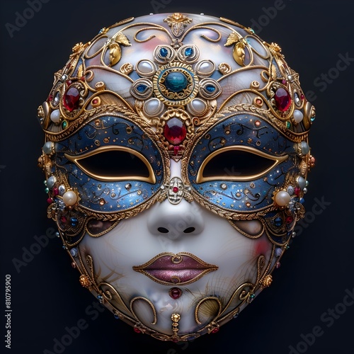 Intricate Venetian Carnival Mask Radiating Mysterious Elegance and Rich Textures