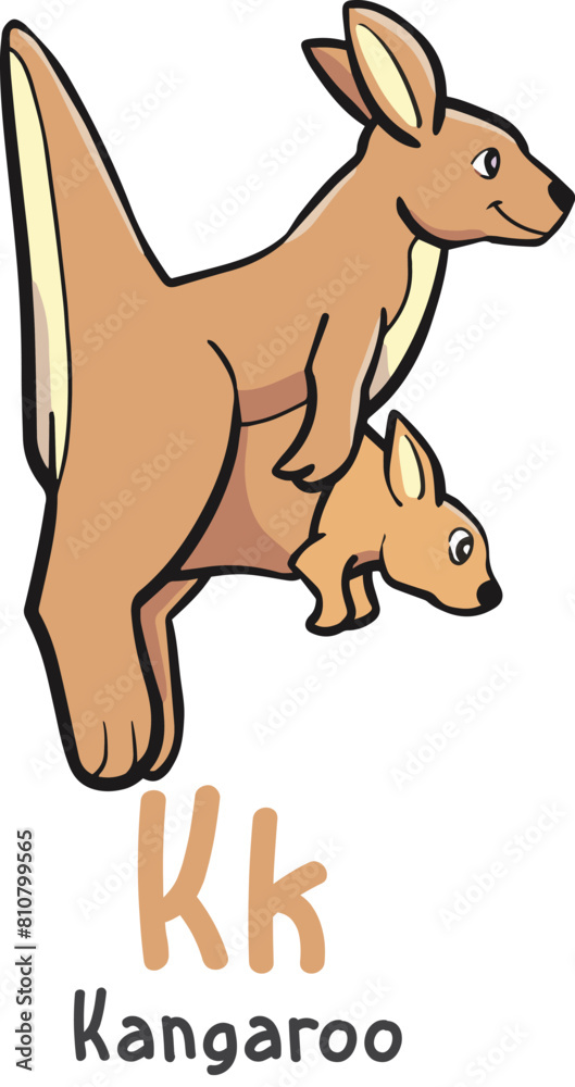 Alphabet shaped kangaroo animals cartoon vector Alphabet shaped kangaroo animals cartoon vector