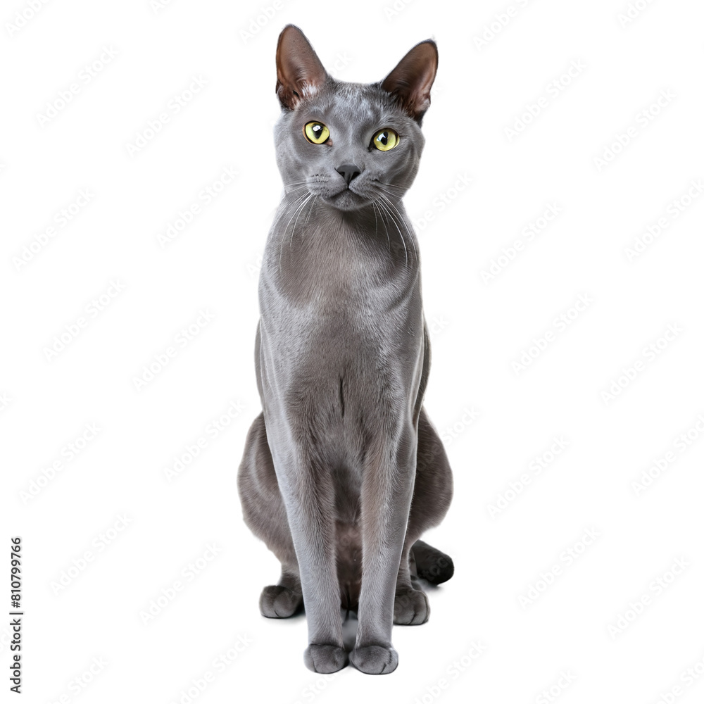 Korat Cat isolated on a transparent background Korat Cat isolated on a transparent background
