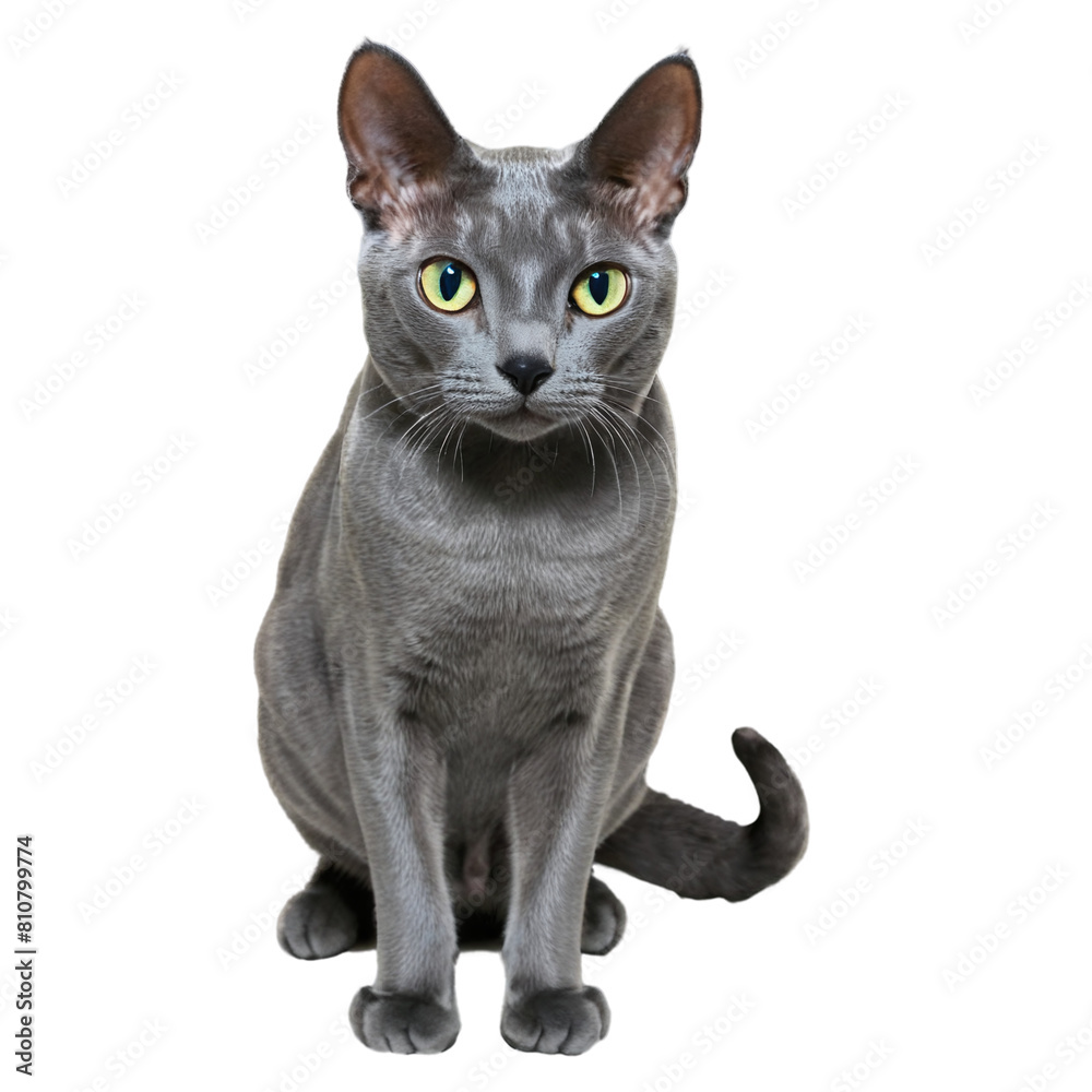 Korat Cat isolated on a transparent background Korat Cat isolated on a transparent background