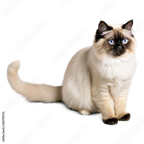 Himalayan Cat isolated on a transparent background