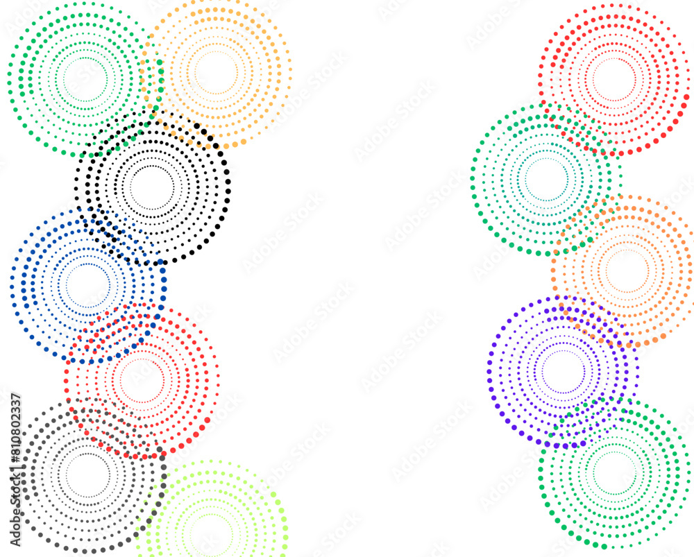 Dotted circle patterns are isolated in white background. This is a vector design. Dotted circle patterns are isolated in white background. This is a vector design.