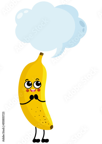 Funny banana with empty speech bubble