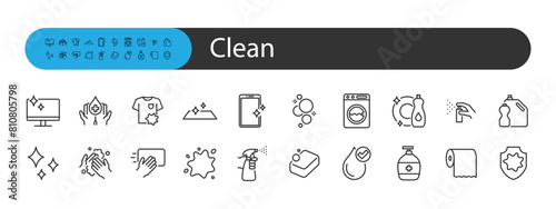 set of clean icons, hygiene, cleaning, housework