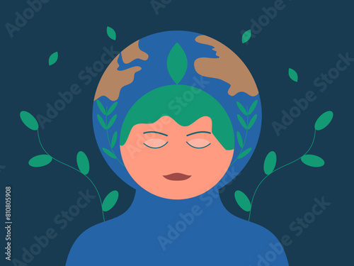 flat design earth healing vector illustration