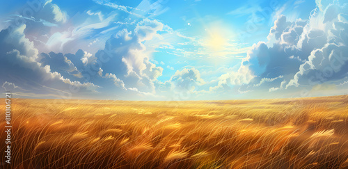 beautiful golden field landscape