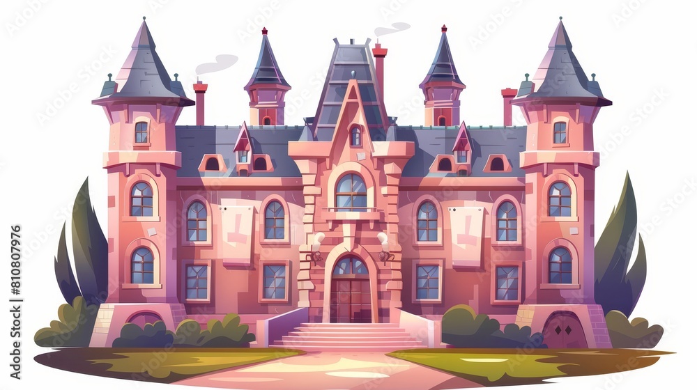 Illustration of an isolated school, university, or college building